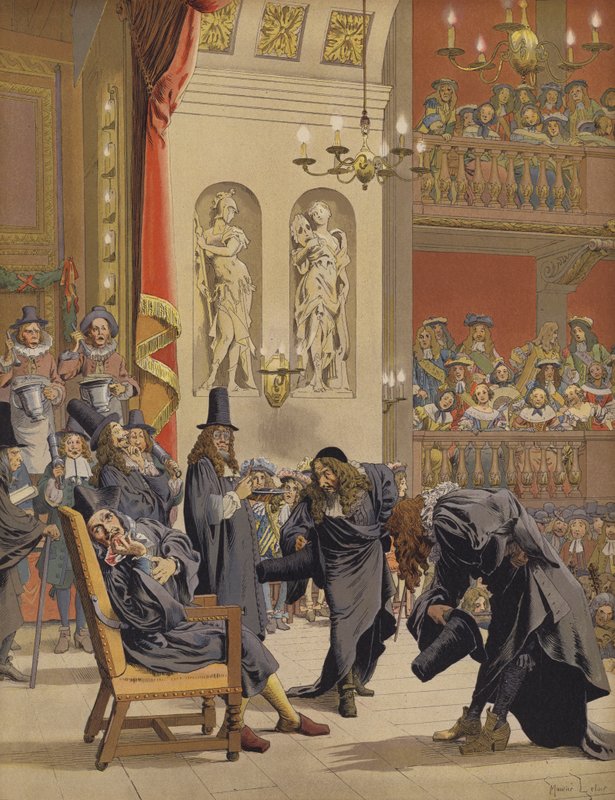 Ostatnie wykonanie Moliera w Le Malade Imaginaire autorstwa Maurice Leloir