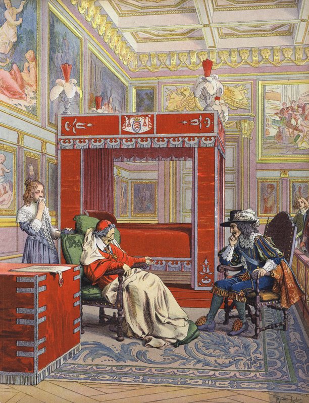 Ostatnia wizyta króla Ludwika XIII u umierającego Richelieu autorstwa Maurice Leloir