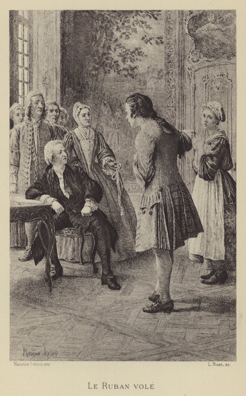 Skradziona wstążka (grawiura) autorstwa Maurice Leloir
