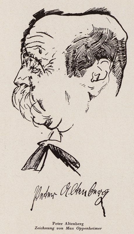 Peter Altenberg, austriacki pisarz i poeta (litografia) autorstwa Max Oppenheimer