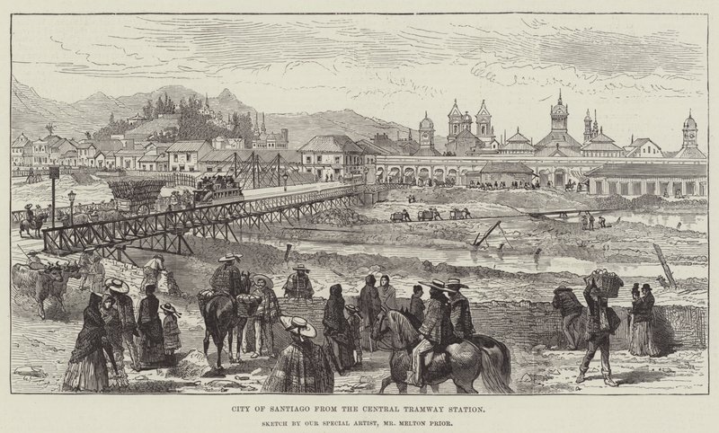 Miasto Santiago z Centralnej Stacji Tramwajowej autorstwa Melton Prior