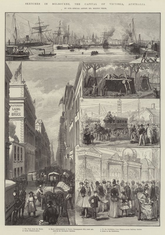 Szkice w Melbourne, stolicy stanu Wiktoria, Australia autorstwa Melton Prior