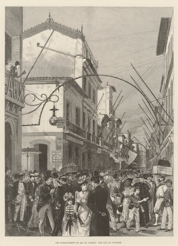 Bombardowanie Rio de Janeiro, Rua do Ouvidor autorstwa Melton Prior