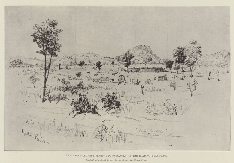 Powstanie Matabili, Fort Matoli, na drodze do Bulawayo autorstwa Melton Prior