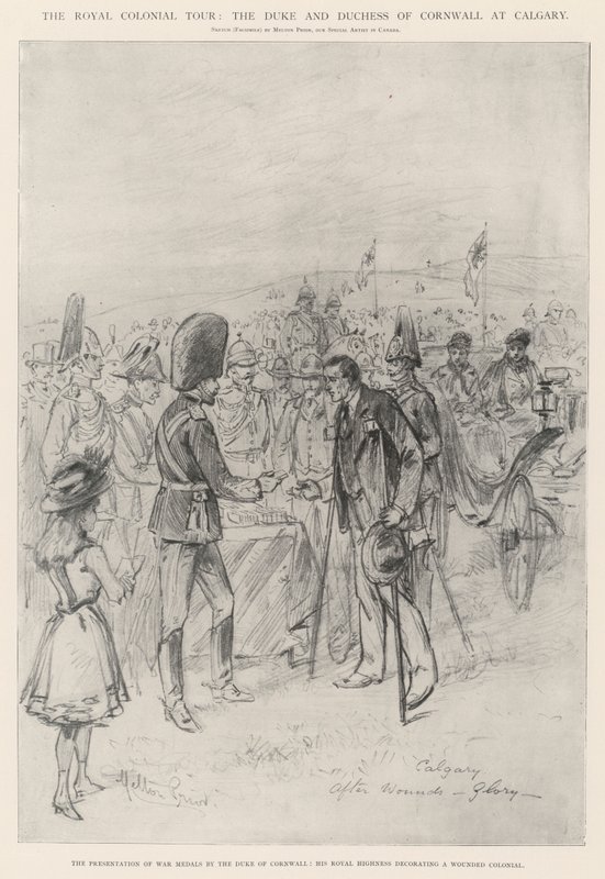 Royal Colonial Tour, książę i księżna Kornwalii w Calgary autorstwa Melton Prior