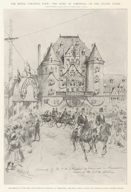Royal Colonial Tour, książę Kornwalii na wybrzeżu Pacyfiku autorstwa Melton Prior
