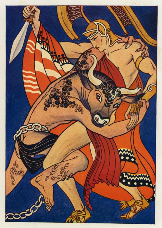 Tezeusz i Minotaur autorstwa Merlyn Mann