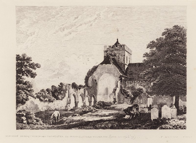Kościół Boxgrove Priory (grawerunek) autorstwa Michael (1743 1801) (after) Rooker