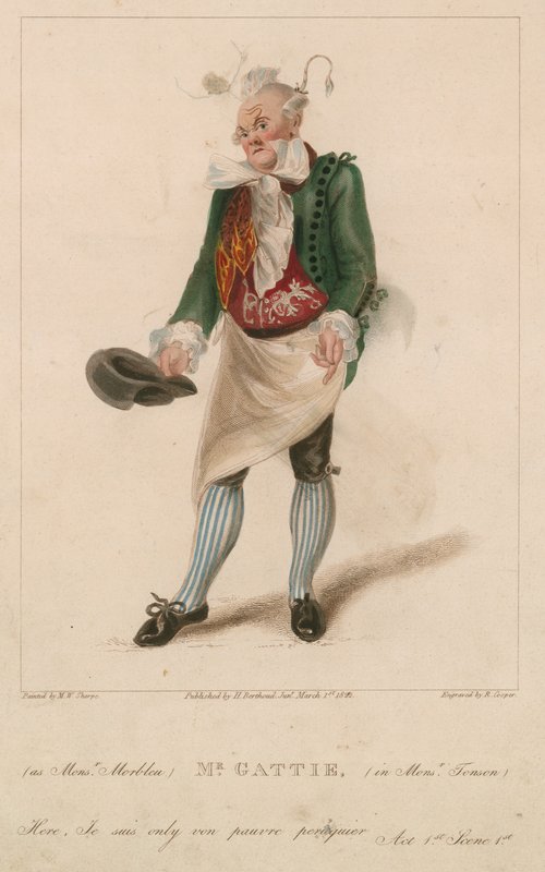 Pan Gattie jako Monsieur Morbleu w Monsieur Tonson autorstwa Michael William Sharp