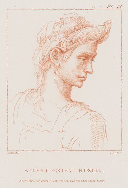 Portret kobiety z profilu autorstwa Michelangelo Buonarroti