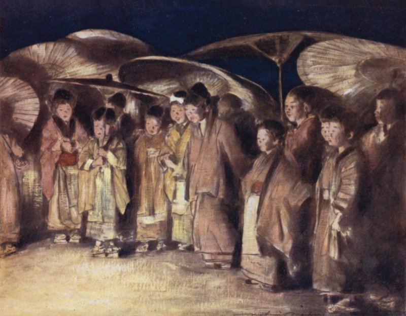 Scena uliczna, Kioto autorstwa Mortimer Ludington Menpes