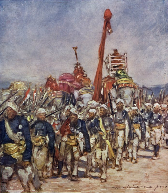 Typowa grupa w procesji zakonników autorstwa Mortimer Ludington Menpes