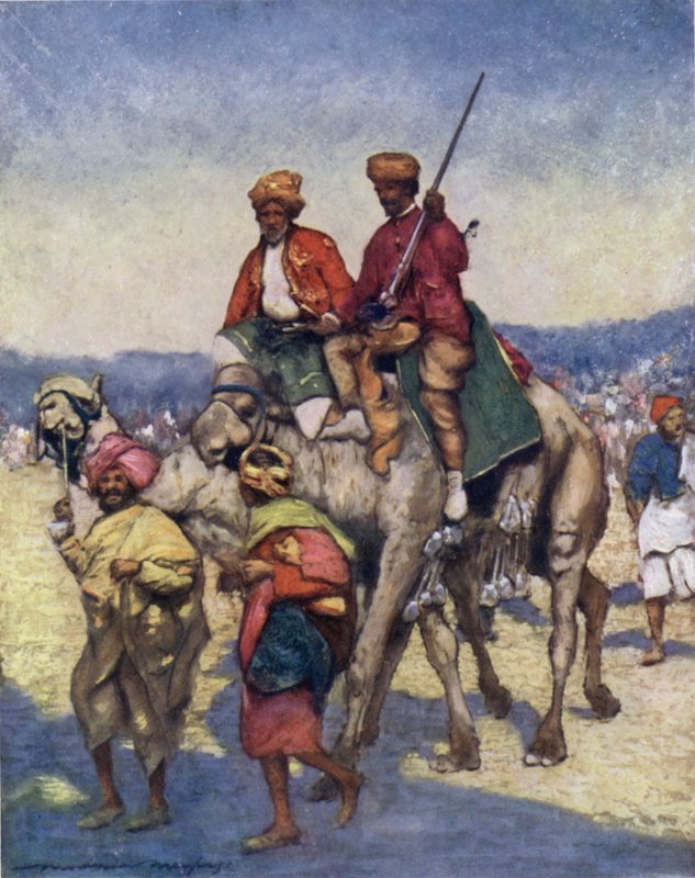 Wielbłądy z Mysore autorstwa Mortimer Ludington Menpes