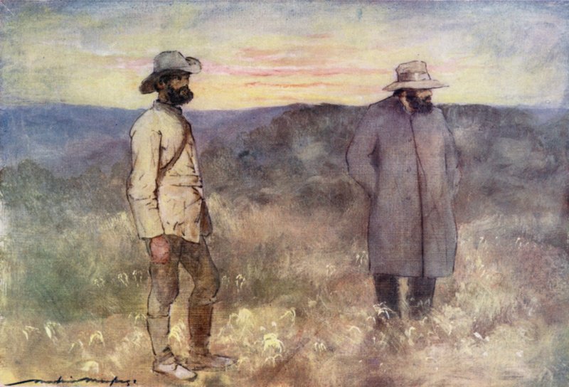 Cronje i major Albrecht autorstwa Mortimer Ludington Menpes