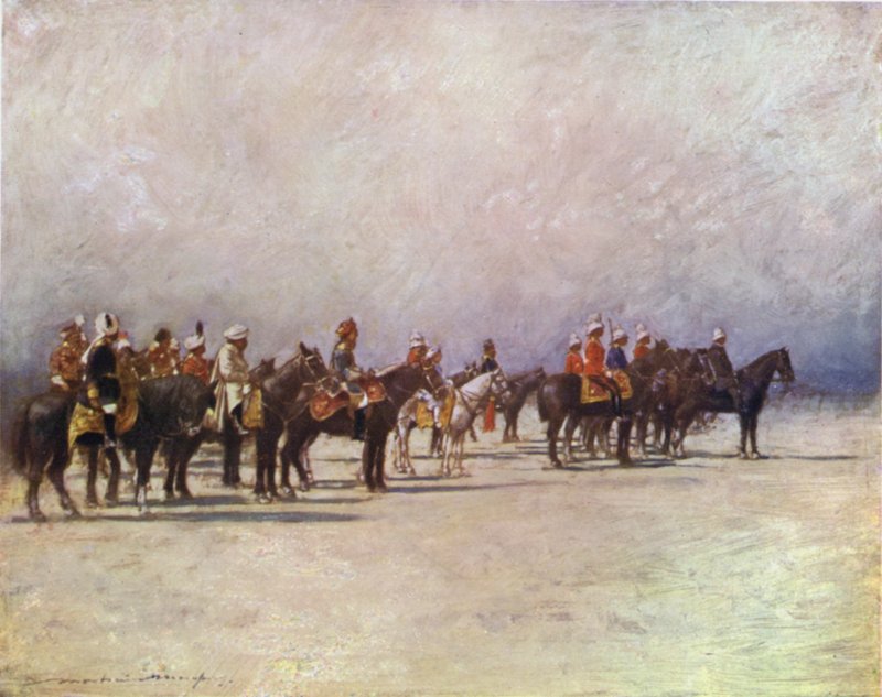 Wicekról przegląda oddziały autorstwa Mortimer Ludington Menpes
