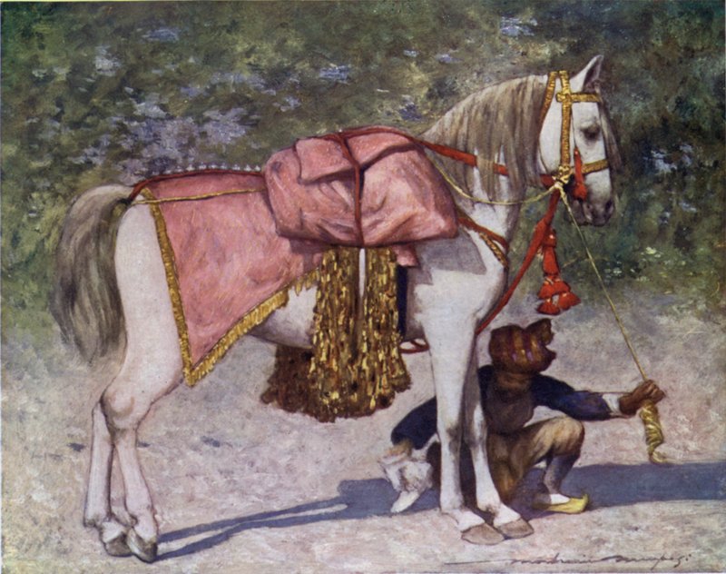 Słynny prowadzony koń w orszaku Rao of Cutch autorstwa Mortimer Ludington Menpes