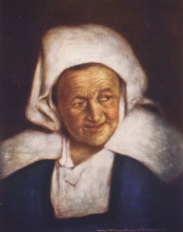 Stara kobieta (kolorowa litografia) autorstwa Mortimer Ludington Menpes