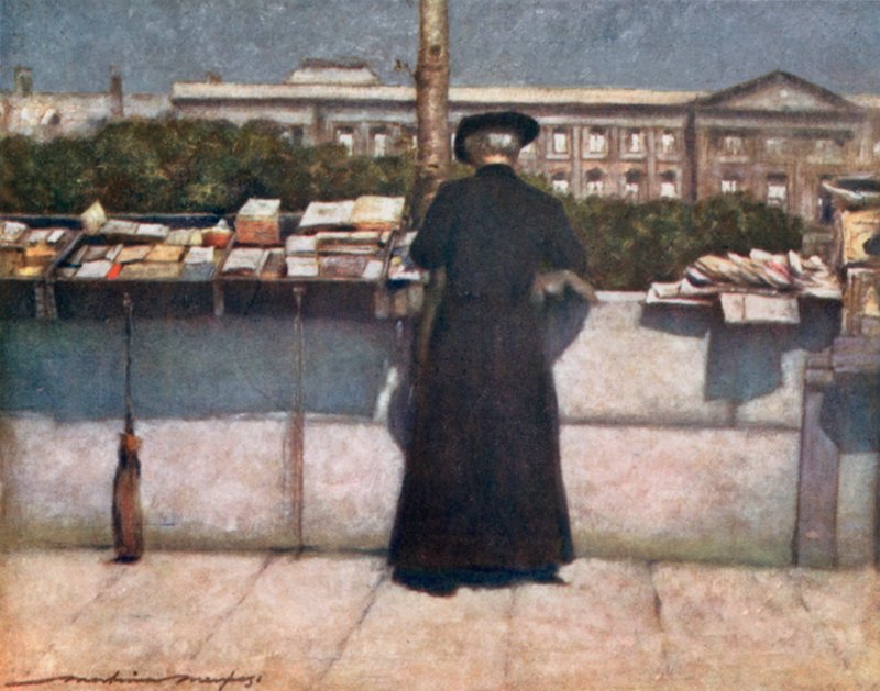 Stoisko z książkami nad Sekwaną autorstwa Mortimer Ludington Menpes