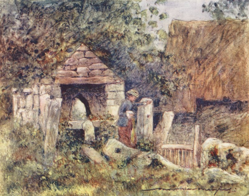 Obok farmy (kolorowa litografia) autorstwa Mortimer Ludington Menpes