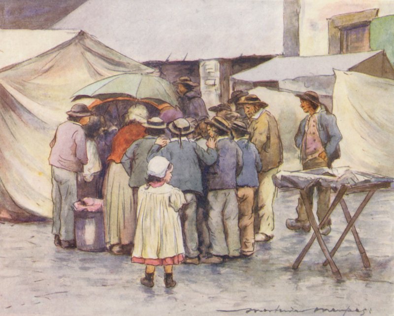 Ciekawość (kolorowa litografia) autorstwa Mortimer Ludington Menpes