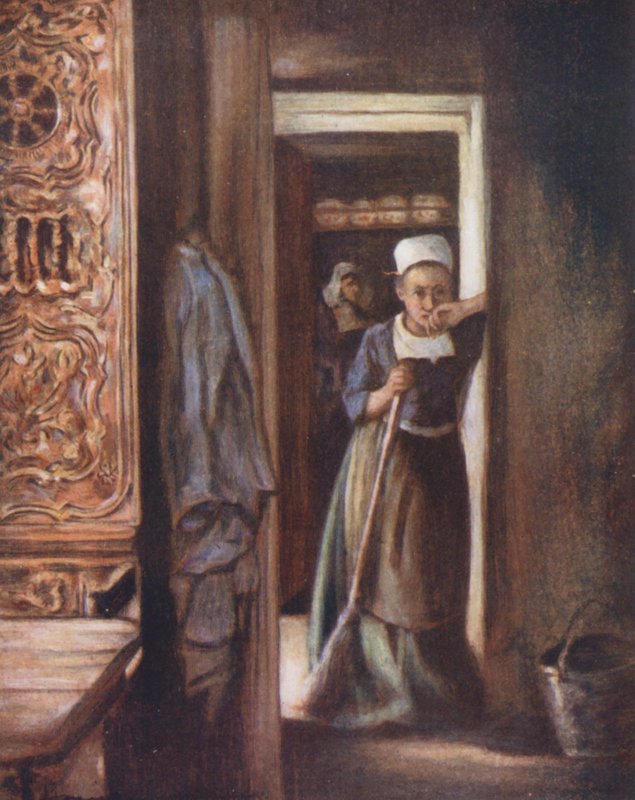 Obowiązki domowe (druk kolorowy) autorstwa Mortimer Ludington Menpes