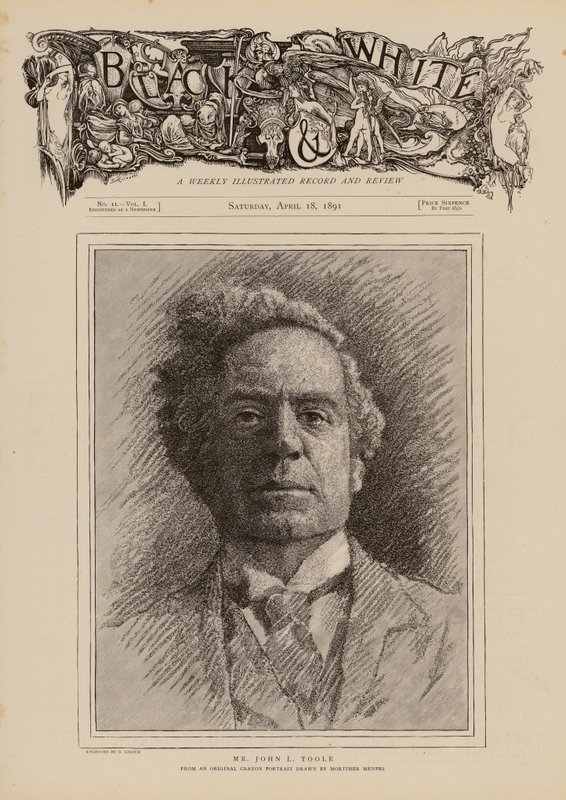 John Lawrence Toole, angielski aktor (rycina) autorstwa Mortimer Ludington Menpes
