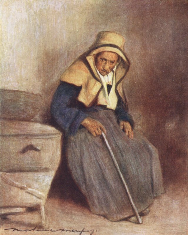 Starość (kolorowa litografia) autorstwa Mortimer Ludington Menpes