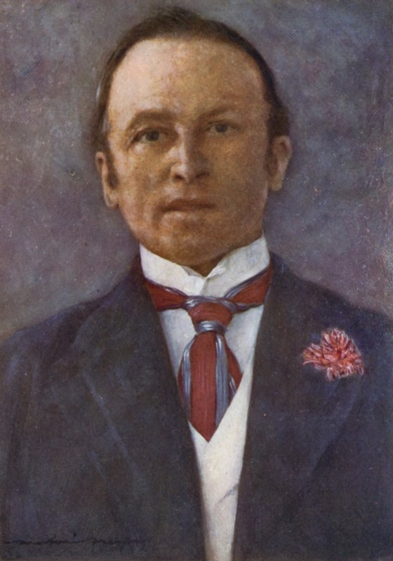 Lord Curzon w swoim gabinecie w Delhi (kolor lito) autorstwa Mortimer Ludington Menpes