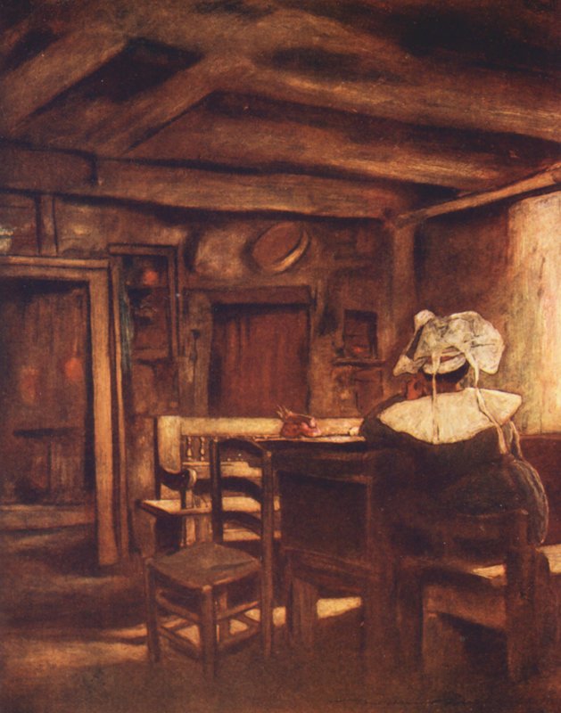 Medytacja (kolorowa litografia) autorstwa Mortimer Ludington Menpes