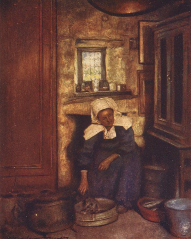 Przygotowanie posiłku w południe (kolorowa litografia) autorstwa Mortimer Ludington Menpes