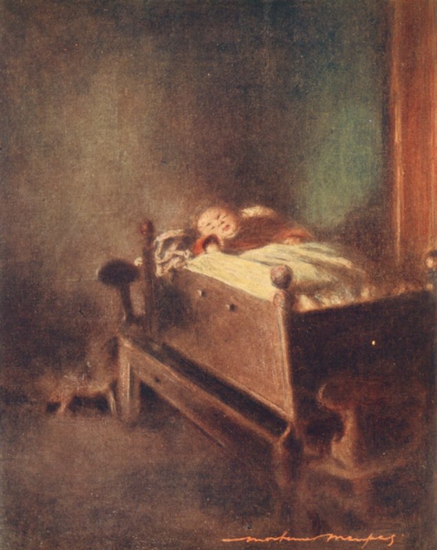 The Cradle (kolorowa litografia) autorstwa Mortimer Ludington Menpes