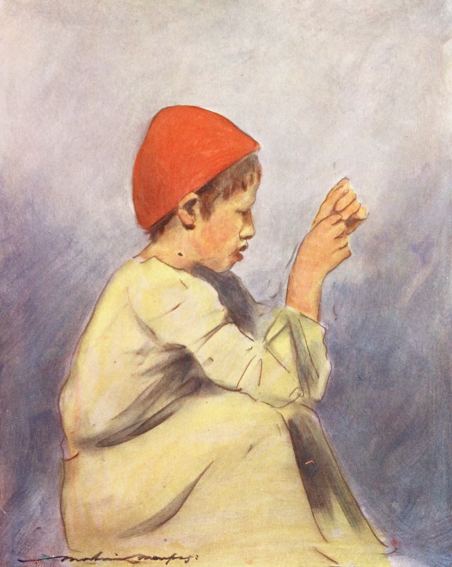Dzieci świata: Boy Tailor (kolorowa litografia) autorstwa Mortimer Ludington Menpes