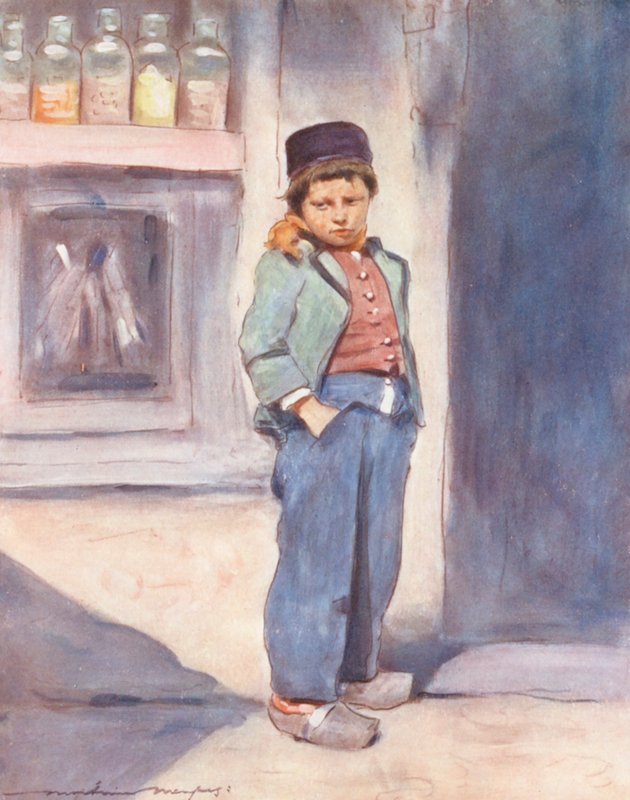 Dzieci świata: Breton, Hard Up (kolorowa litografia) autorstwa Mortimer Ludington Menpes