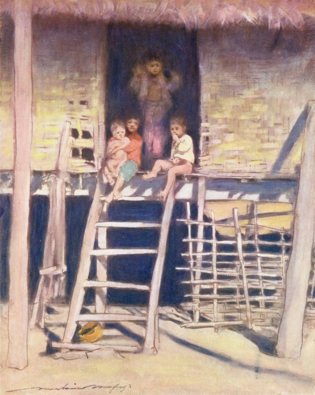 Dzieci świata: Birmański, Kroki (kolorowa litografia) autorstwa Mortimer Ludington Menpes