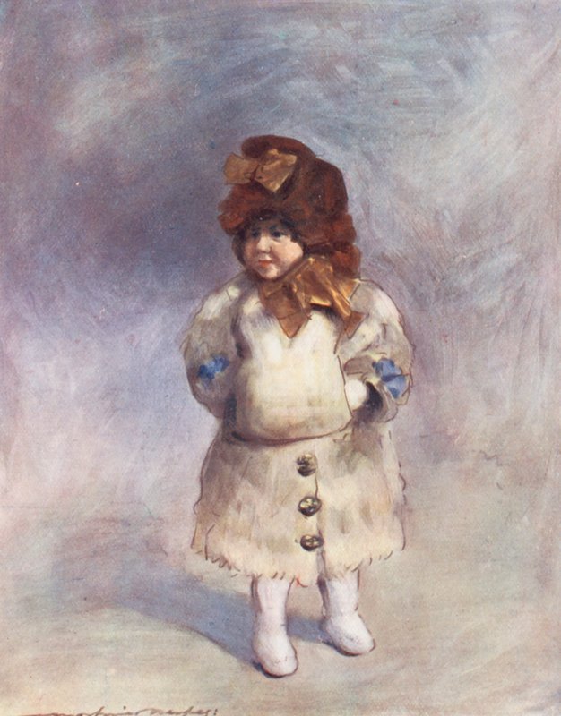 Dzieci świata: Canadian, The First Walk (kolorowa litografia) autorstwa Mortimer Ludington Menpes