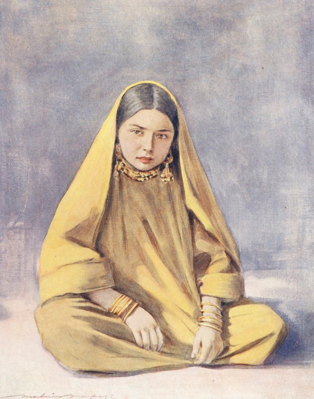 Dzieci świata: Cashmere, A Stolid Sitter (kolorowa litografia) autorstwa Mortimer Ludington Menpes
