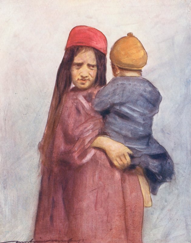 Dzieci świata: Cashmere, An Armful (kolorowa litografia) autorstwa Mortimer Ludington Menpes