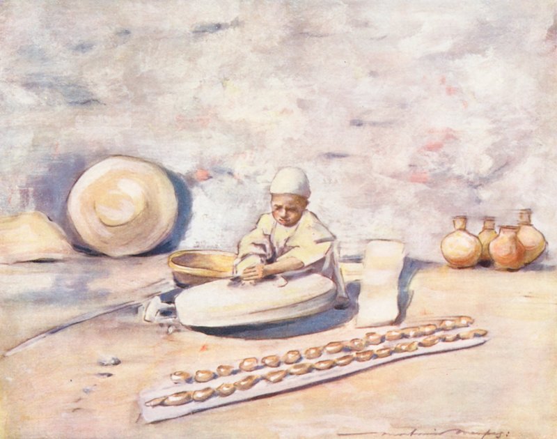Dzieci świata: Cashmere, The Potter (kolorowa litografia) autorstwa Mortimer Ludington Menpes