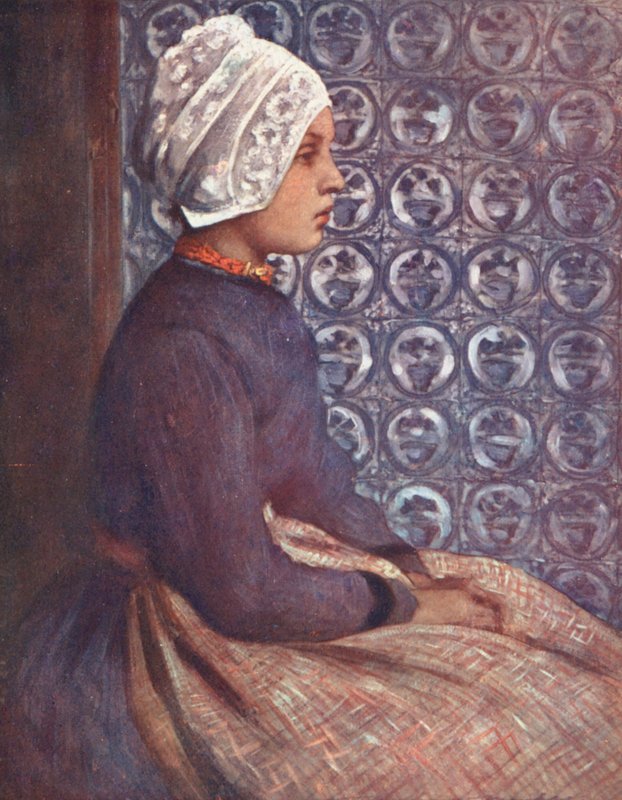 Dzieci świata: Dutch, A Dutch Maid (kolorowa litografia) autorstwa Mortimer Ludington Menpes