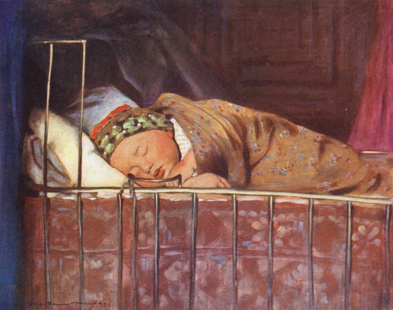 Dzieci świata: Holenderski, Zmęczony (kolorowa litografia) autorstwa Mortimer Ludington Menpes