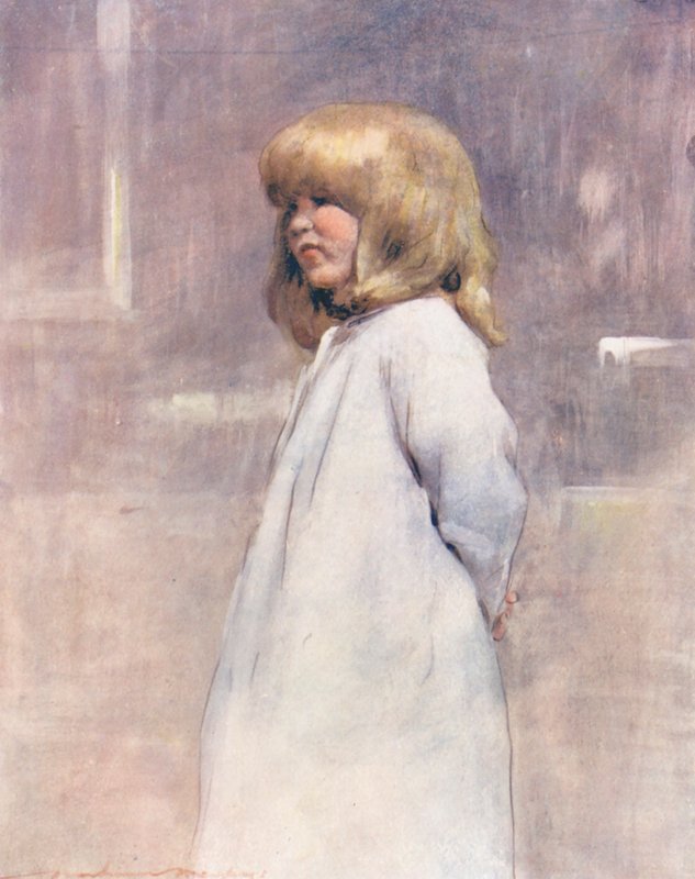 Dzieci świata: English, Going to Bed (kolorowa litografia) autorstwa Mortimer Ludington Menpes