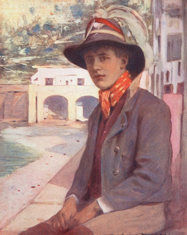 Dzieci świata: Włoski, Na Capri (kolorowa litografia) autorstwa Mortimer Ludington Menpes
