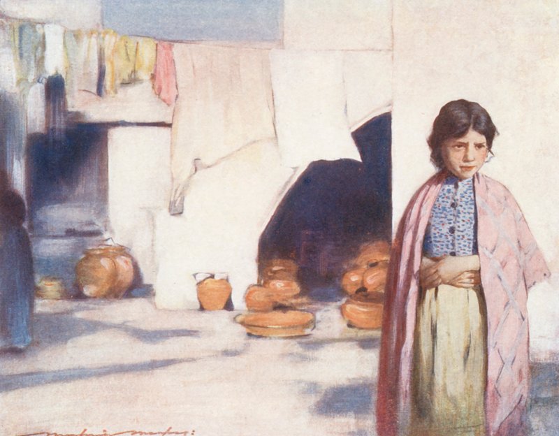 Dzieci świata: Hiszpański, światło i cień (kolor litograficzny) autorstwa Mortimer Ludington Menpes