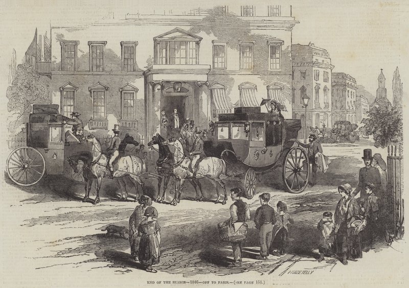 Koniec sezonu, 1846, wyjazd do Paryża autorstwa Myles Birket Foster