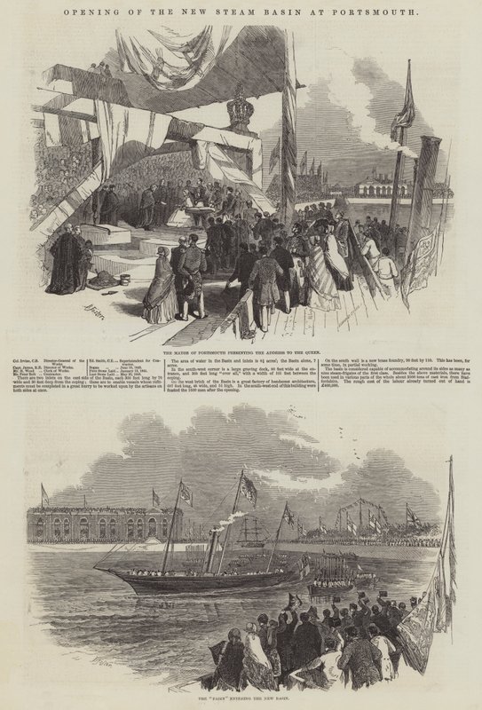 Otwarcie nowego basenu parowego w Portsmouth autorstwa Myles Birket Foster