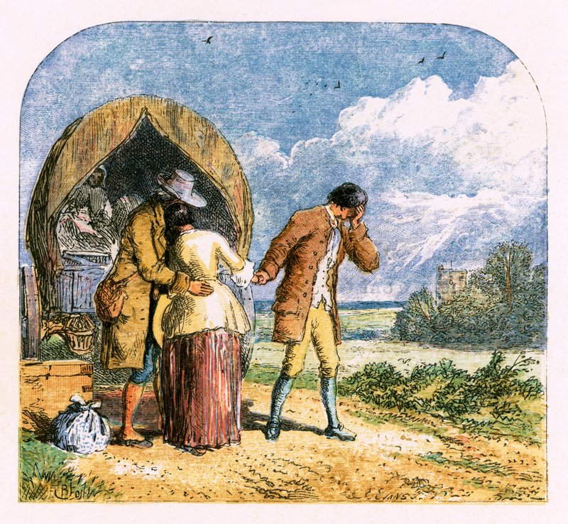 Ilustracja do „Opuszczonej wioski” autorstwa Myles Birket Foster