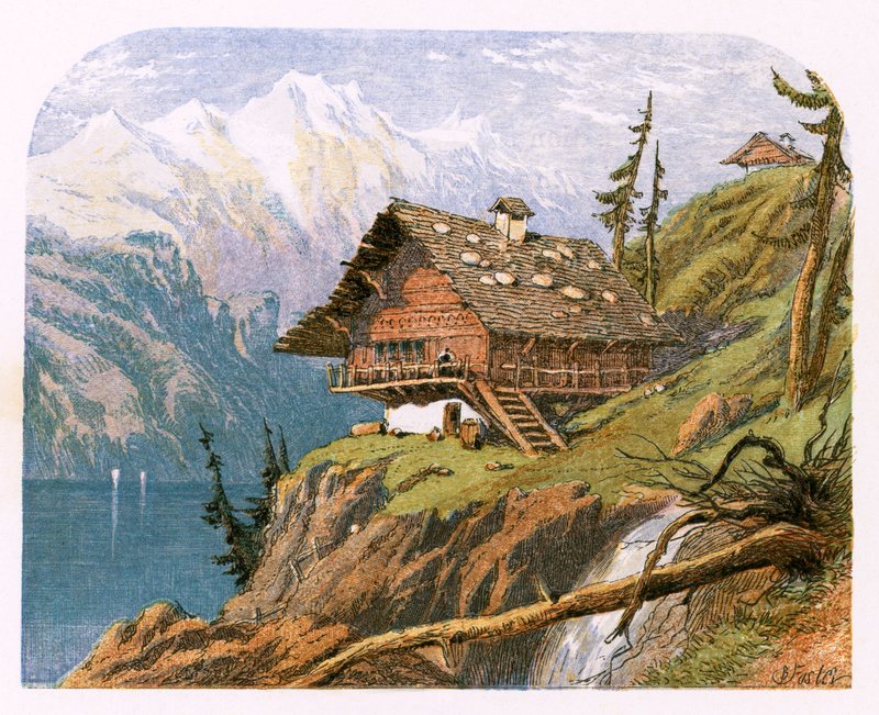 Ilustracja do filmu „Podróżnik” autorstwa Myles Birket Foster