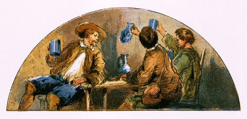 Ilustracja do piosenki „Ona pochyla się, by podbić” autorstwa Myles Birket Foster