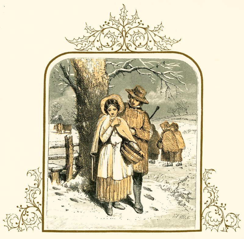 Miłość na śniegu autorstwa Myles Birket Foster