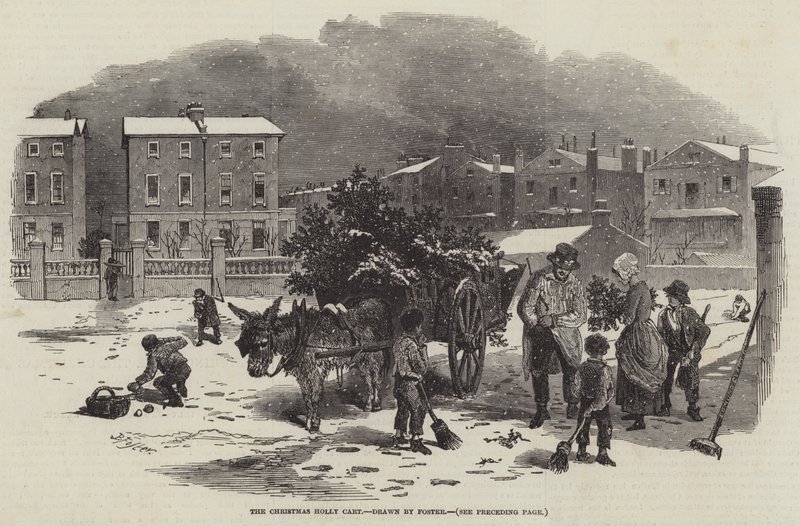 Świąteczny wózek ostrokrzewowy autorstwa Myles Birket Foster